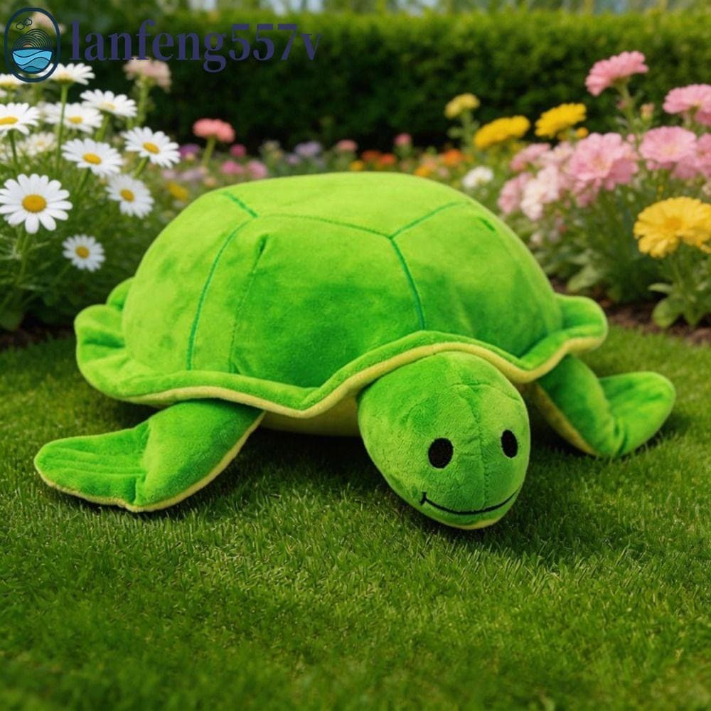 LANFENG Brinquedos De Pelúcia De Tartaruga Verde , Boneca Recheada Macia E Fofa Marinha , Travesseiro De Desenho Animado