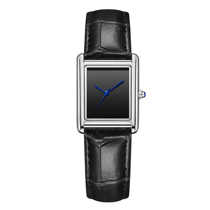 Relógio de casal com pulseira de couro, relógio masculino e feminino, quadrado simples para estudantes, relógio