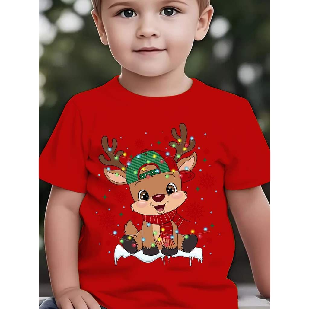 Camiseta Camisa Em Algodão Feliz Natal Masculino Feminino Blusa Infantil Merry Christmas