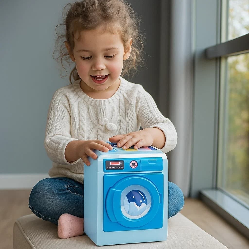 Brinquedo Máquina de Lavar Roupa para Bonecas com Secadora