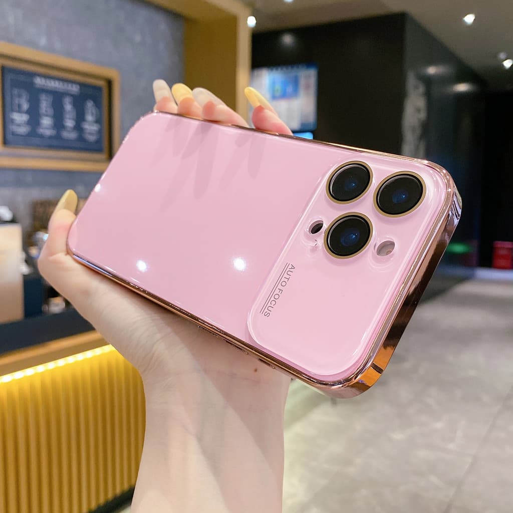 Nova Capa De Telefone Galvanizada Com Janela Grande Adequada Para iPhone 17/16 Pro Max , Lente De Cobertura Total , Vidr