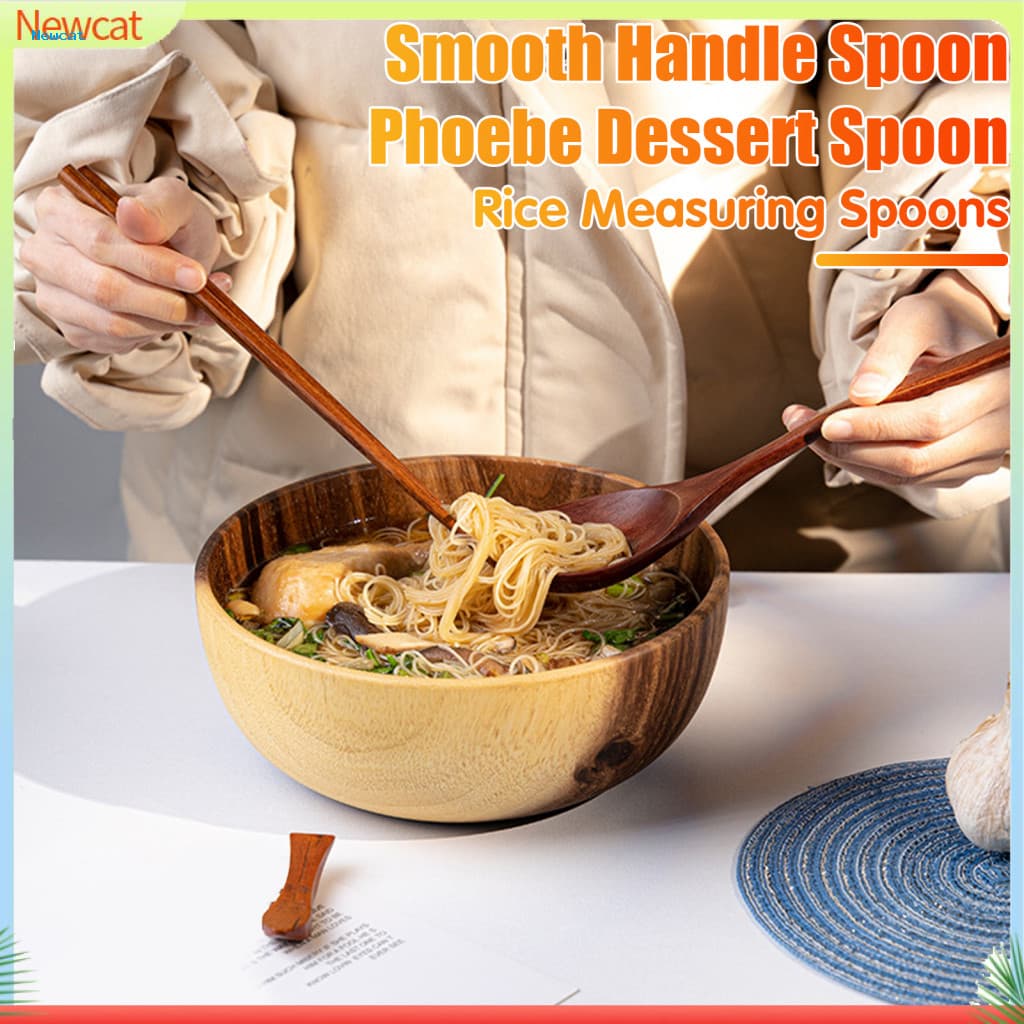 Kitchen Utensil Set Wooden Water Spoon – Rice Measuring Spoons Ladle for Soup Mixing Drinking Noodles Polished Utensil