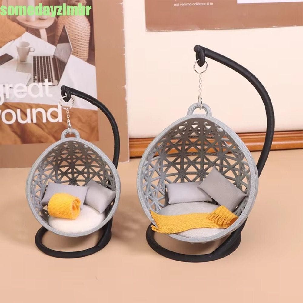 SOMEDAYZL0M Cadeira Suspensa Em Miniatura , Ornamento De Balanço Para Móveis De Jardim Escala 1 : 12 , Rede