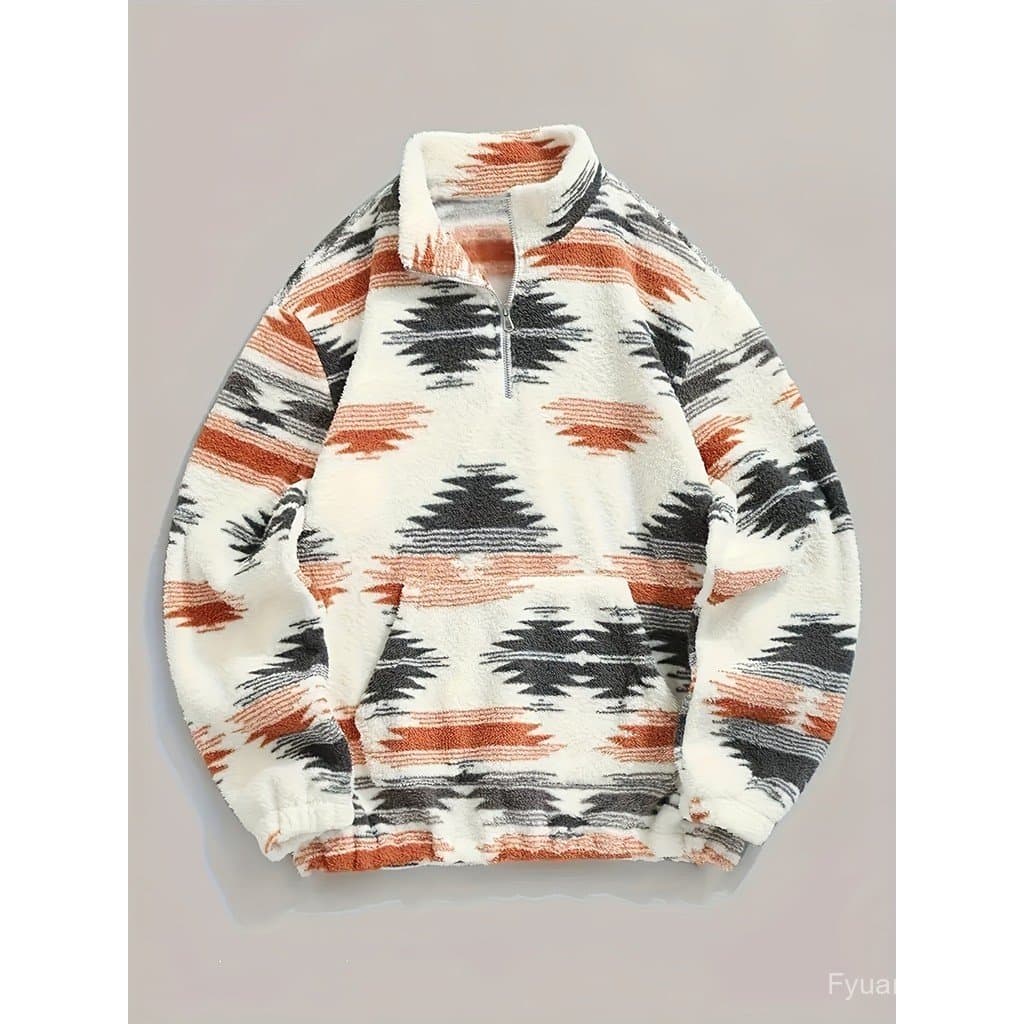 2025 outono inverno Cross-Border europeu americano feminino novo estilo impresso moda zíper moletom de pelúcia topo femi