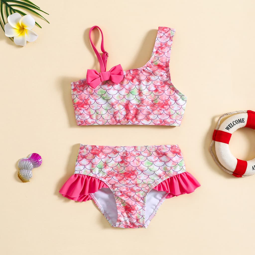 Biquíni Para Meninas De 2 A 7 Anos , Roupa De Banho , Duas Peças Infantil , Conjunto