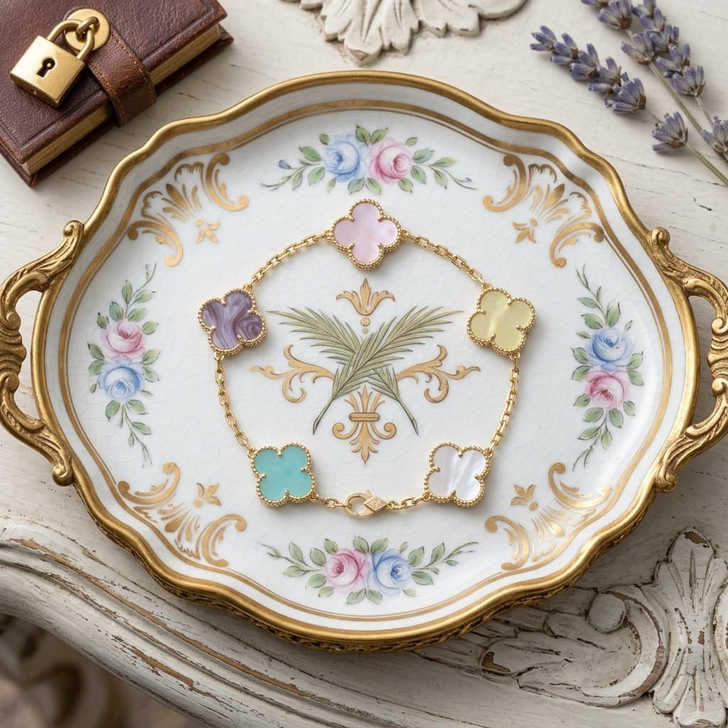 RODREASON Jóias Mulheres Luxo 18K Banhado A Ouro Colorido Mãe De Pérola Sorte Trevo De Quatro Folhas Pulseira De Cinco F