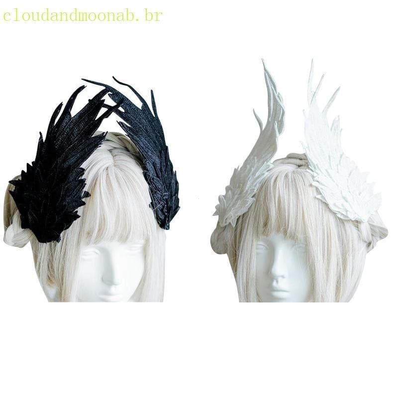 CLO Anjo Asa Grampos Cabelo Barrette Hairpin Gótico Preto Branco Acessórios Para Meninas Feminino Festa