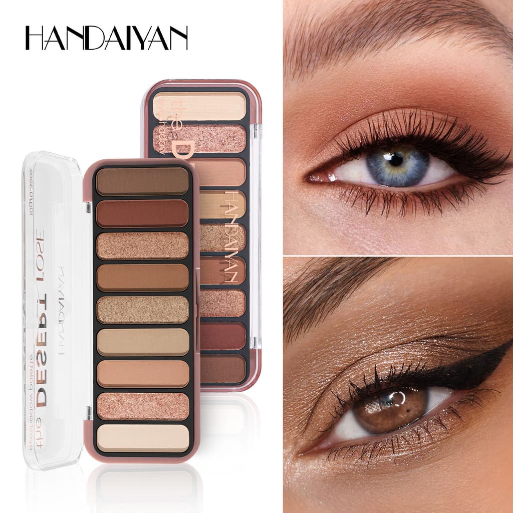 Paleta de sombras coloridas da terra de nove cores fosco perolado fino piscando uma paleta multiuso paleta de maquiagem