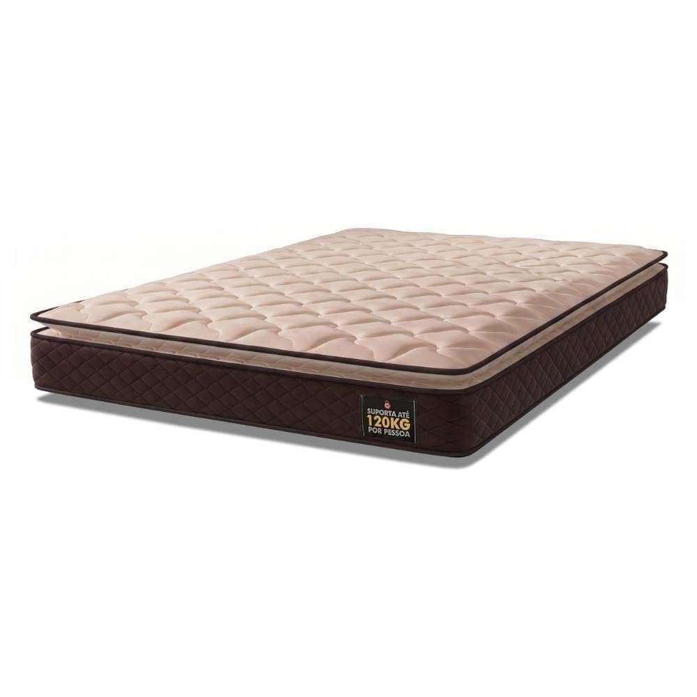 Colchão Casal Queen Espuma D33 Pillow Top Millenium 158x198x19cm Marrom Hellen - Suporta Até 120 Kg