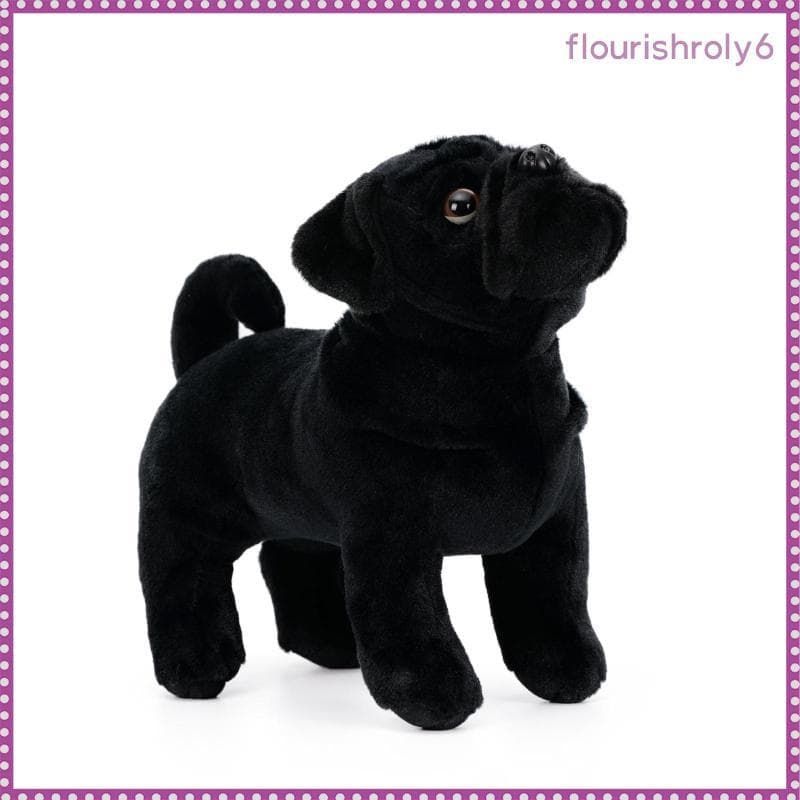 [Flourishroly6] Pug Bicho De Pelúcia Macio Cachorro Engraçado Fuzzy Para Crianças , Sala De Jogos , Quarto