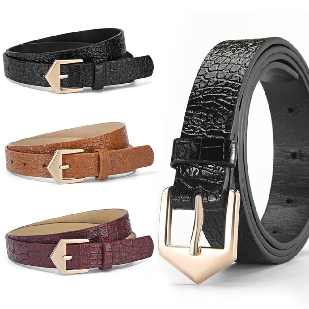 SV Senhoras Novo Estilo Crocodilo Padrão Retro Pin Fivela Cinto