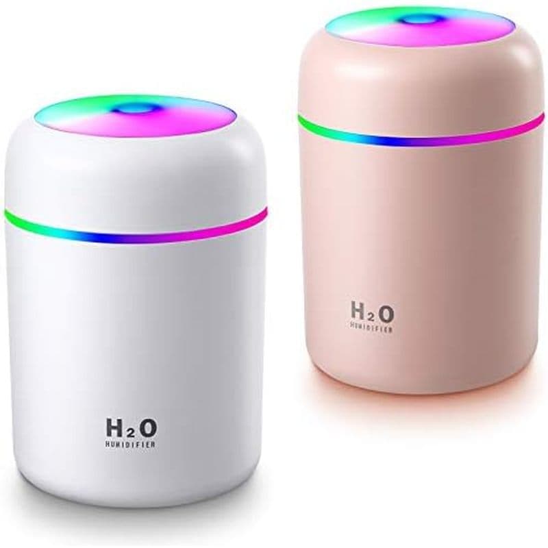 Mini Umidificadores Portáteis Cool Mist De 2 Peças , 300 ml , De Mesa Pessoais USB Silenciosos Com 2 Modos De Névoa E De