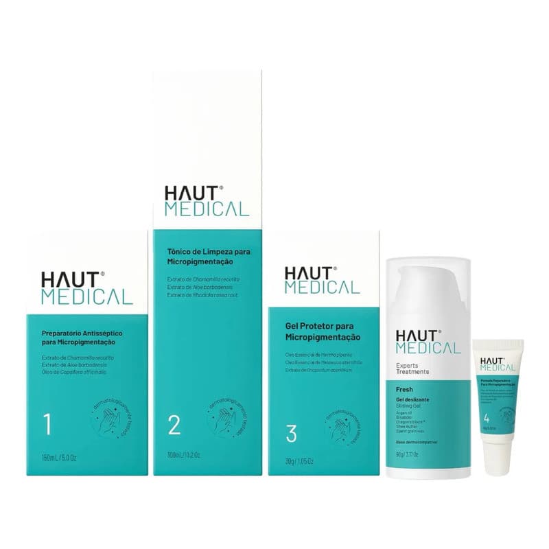 Kit Haut Medical 4 Passos : 1 Preparatório + 1 Tônico De Limpeza + 1 Fresh Gel + 1 Gel Protetor + 1 Pomada Reparadora