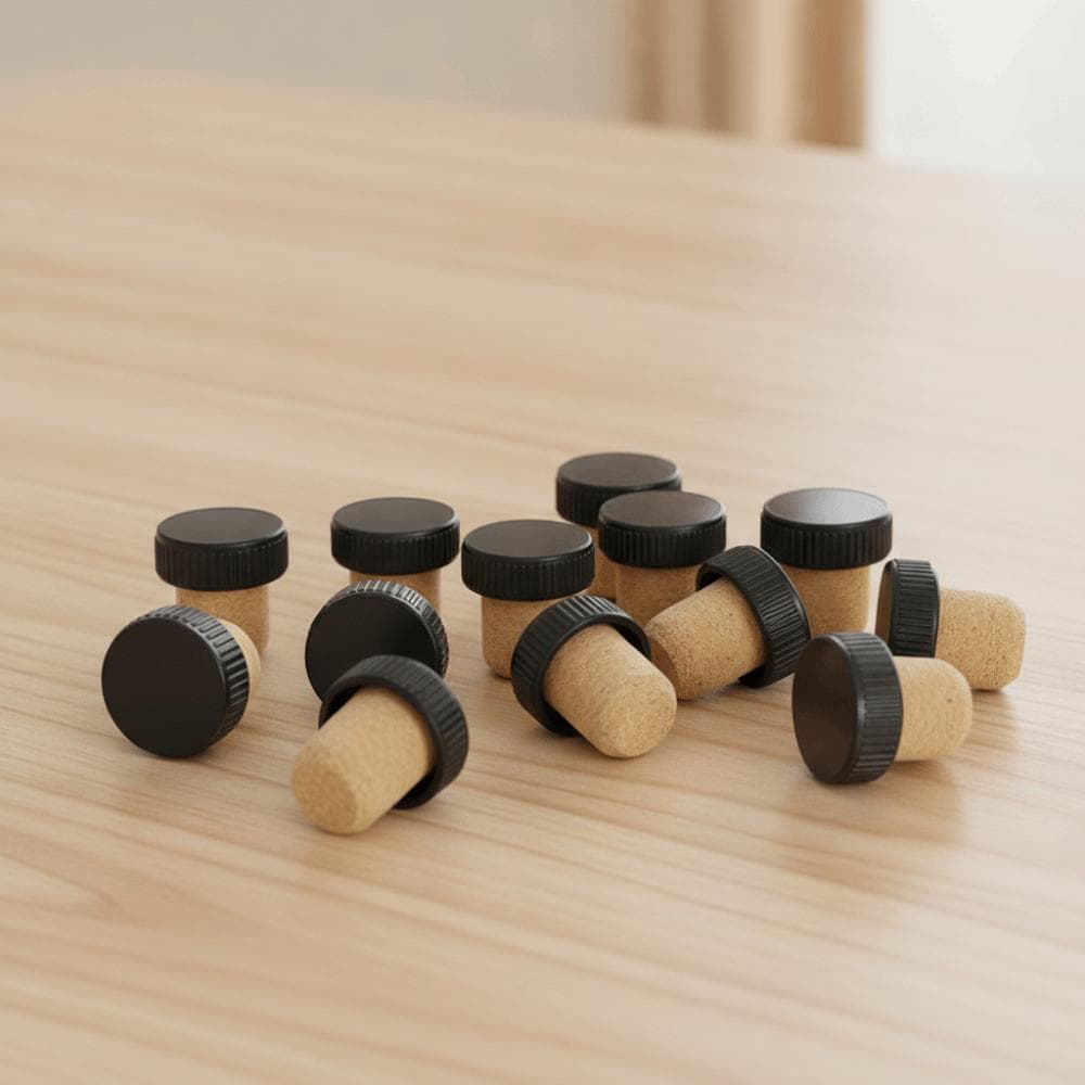 10 Peças Cortiça De Garrafa De Vinho , Rolha Reutilizável Com Ranhura Antiderrapante Vertical , Plugue Vedação