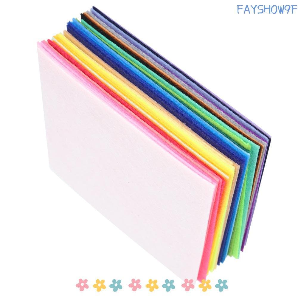 FAYSHOW 40 Peças De Folhas De Tecido De Feltro , Quadrados Artesanais De Cores Sortidas , Costura DIY De Formato Quadrad