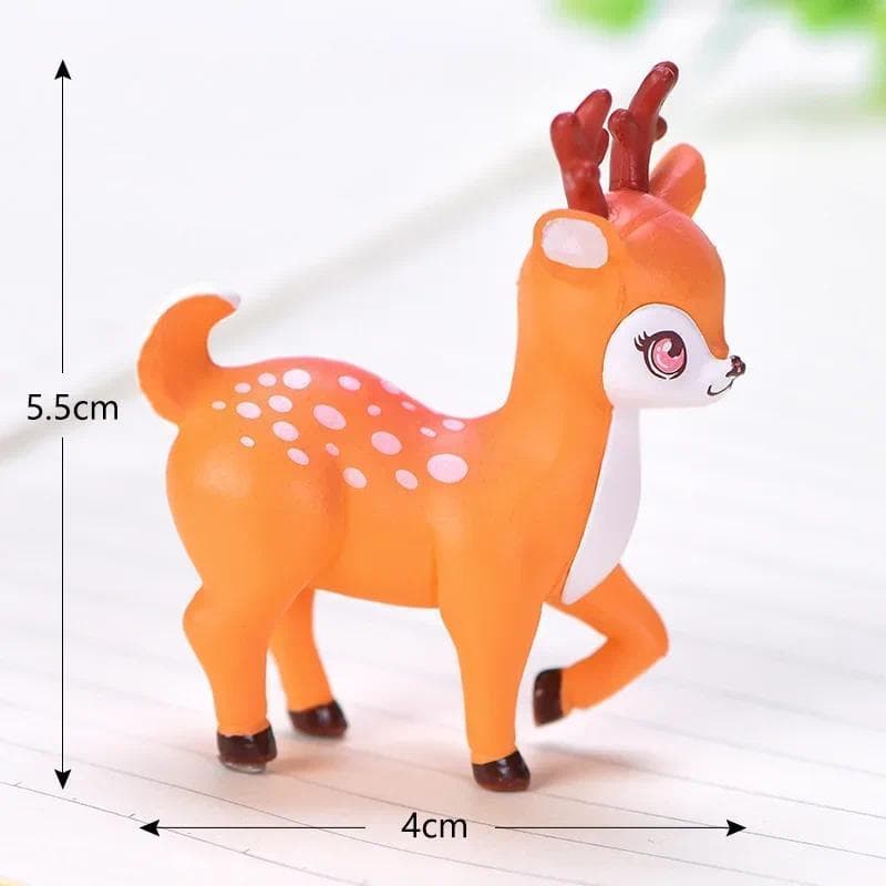 2 Pçs Conjunto Micro Paisagem Pequenos Ornamentos Bonito Dos Desenhos Animados Pequeno Animal Sika Cervos Jardinagem Pla