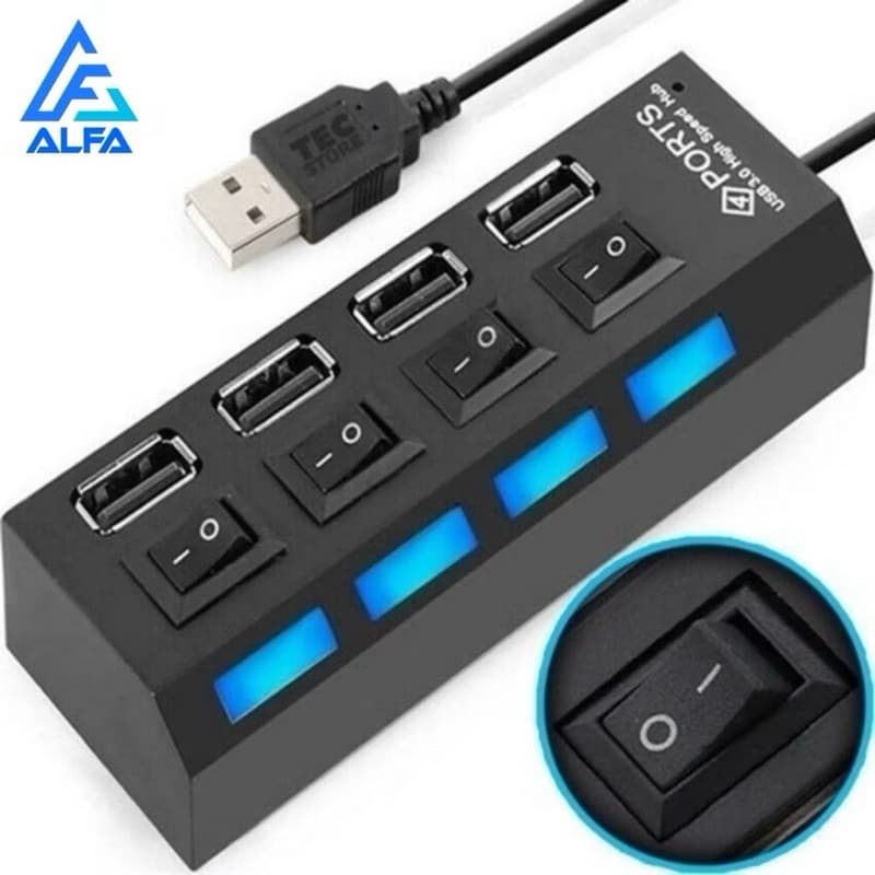 Hub Usb 2.0 /3.0-4 Portas Régua Usb Extensão Usb Pen Drive Teclado 480mbps