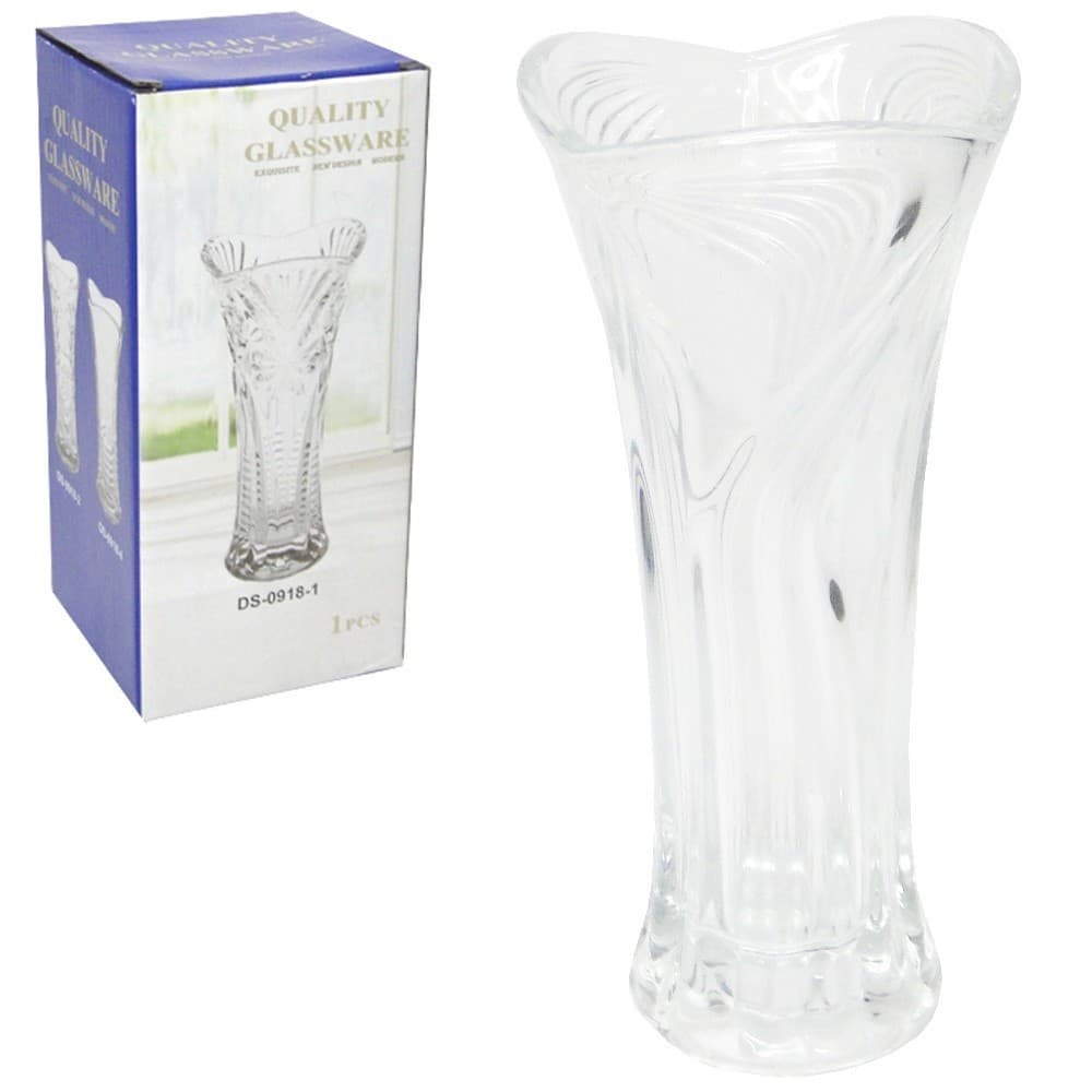 Vaso De Vidro Decorativo Para Plantas Flores Sala Mesa Transparente 17,5cm x 8cm