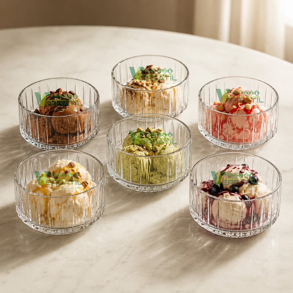 Kit Jogo 6 Bowls Wolff de Cristal Tigelas Cumbuca Sobremesa Requintada Mesa Posta Luxo Top Sorvete Petisqueira Conjunto