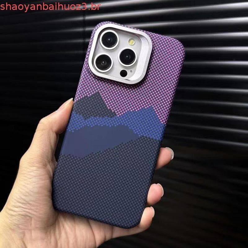 Aplicável À Capa De Telefone Magnética Kevlar De Céu Estrelado De Alta altitude Para iPhone 16 PROMAX , Suporte De Lente