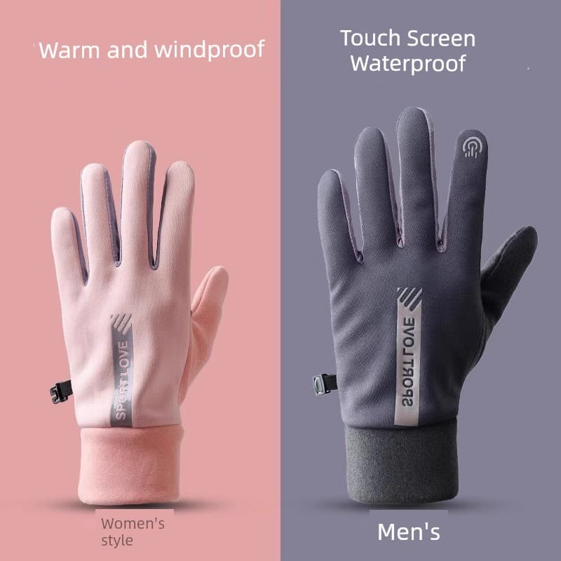 Inverno à prova de vento à prova dwaterproof água forro de lã quente tela de toque outono inverno ao ar livre luvas de v