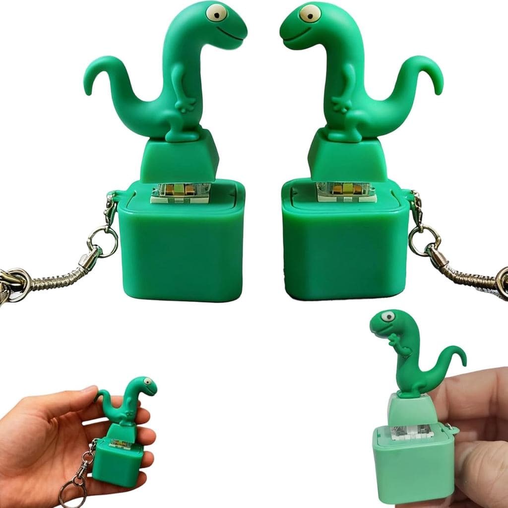 Chaveiro Fidget Toy em Forma de Lagarto com Som e Efeito de Luz, Clicker de Teclado Recarregável para Alívio da Ansiedad