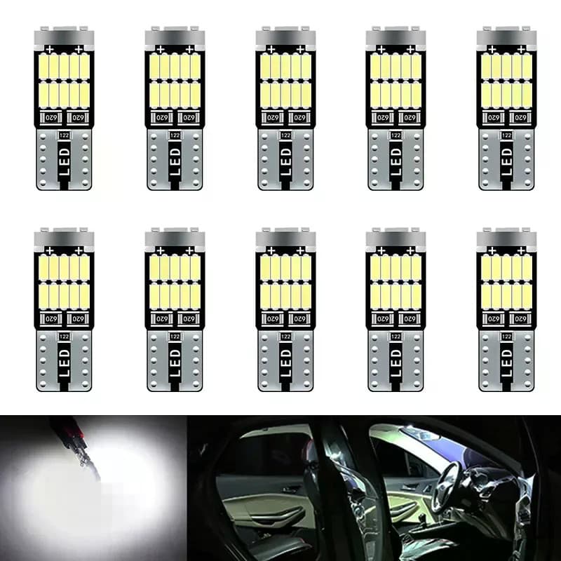 10 Unidades T10 W5W 194 501 4014 26SMD LED Canbus Sem Erro Chip De Luz Interior Do Carro Luzes De Instrumento Brancas Pu