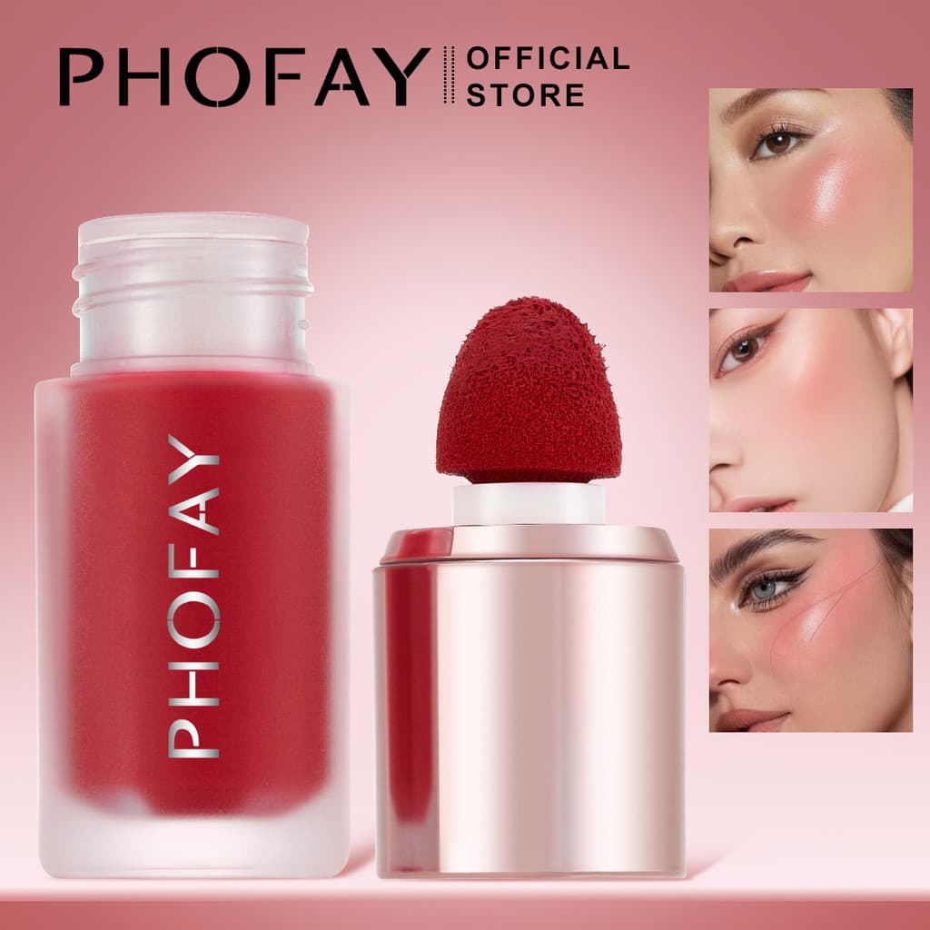 PHOFAY Beauty Natural Fit Delicado Blush Líquido Iluminador Hidratante Alto Brilho Textura Sedosa Blush