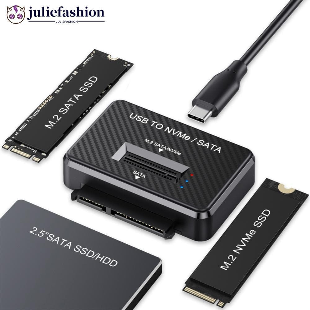 JULIEFASHION M . 2 SSD Reader NVMe SATA Protocolo Duplo USB 3.1 10Gbps Base De Acoplamento Externa Suporta 2230 2242 228
