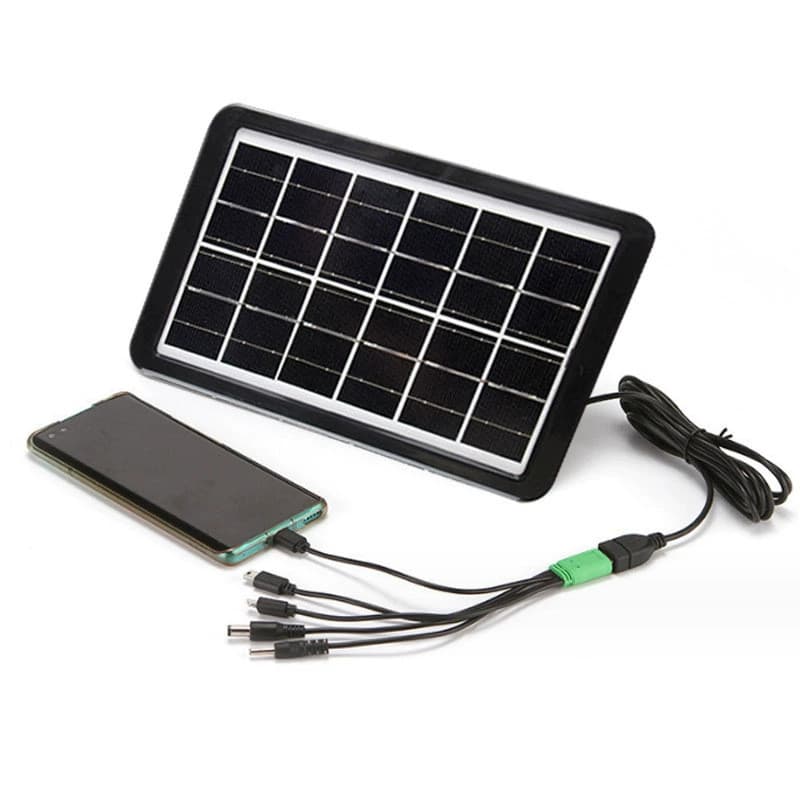 Painel solar fotovoltaico 6V3W Banco de potência do painel solar externo com regulador de tensão pode carregar celular