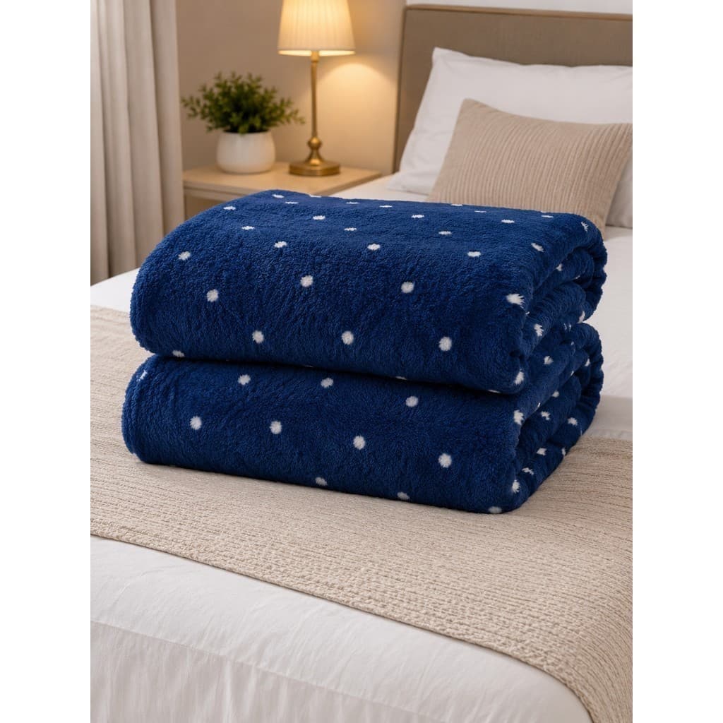 Manta Cobertor Casal 2mX1,80m Mantinha Inverno Microfibra Plush Antialérgico Quentinho Estampada Poá
