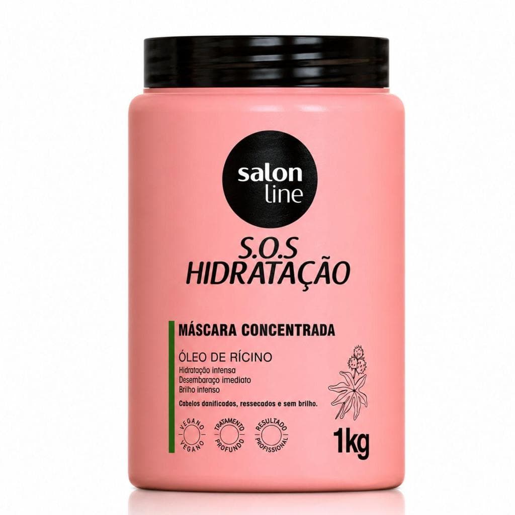 MÁSCARA CONCENTRADA SALON LINE S.O.S HIDRATAÇÃO ÓLEO DE RÍCINO 1KG