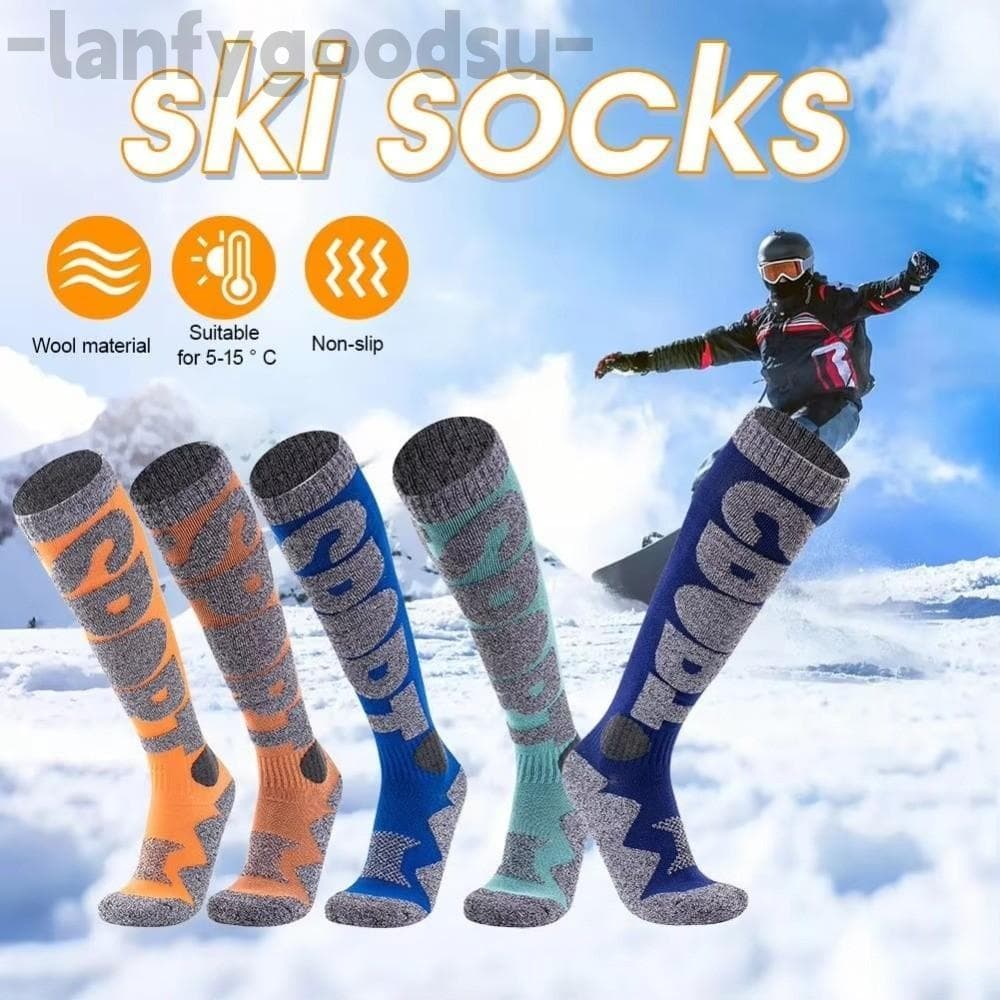 LANFYGOODS Meias Térmicas , De Esqui De Inverno Respiráveis Espessadas Elásticas Quentes Antiderrapantes Para Snowboard