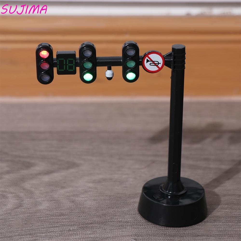 SUJIMA Mini Brinquedos Modelo De Parada , Sinais De Luz De Brinquedo De Trânsito De Segurança , Blocos De Construção De