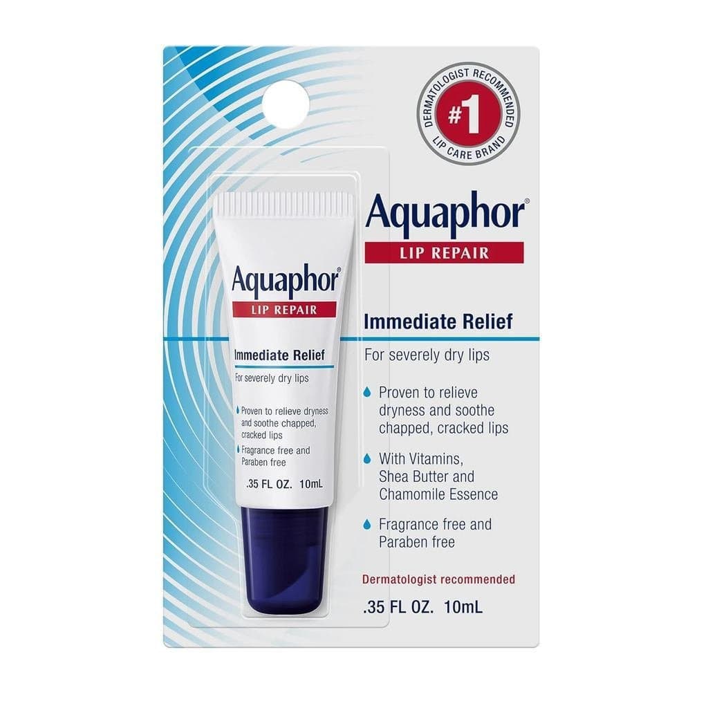 Aquaphor Lip Repair Ointment - Long-lasting moisturizing，Relieves dry lips、Cracked - 0.35Fluid Volume Ounce。 Ounce，FP2D