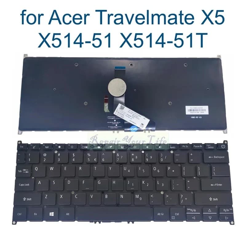 Teclado Retroiluminado Espanhol Eua LA Para Acer TravelMate X514-51 51T X5 TMX514-703H De Notebook Inglês Latino