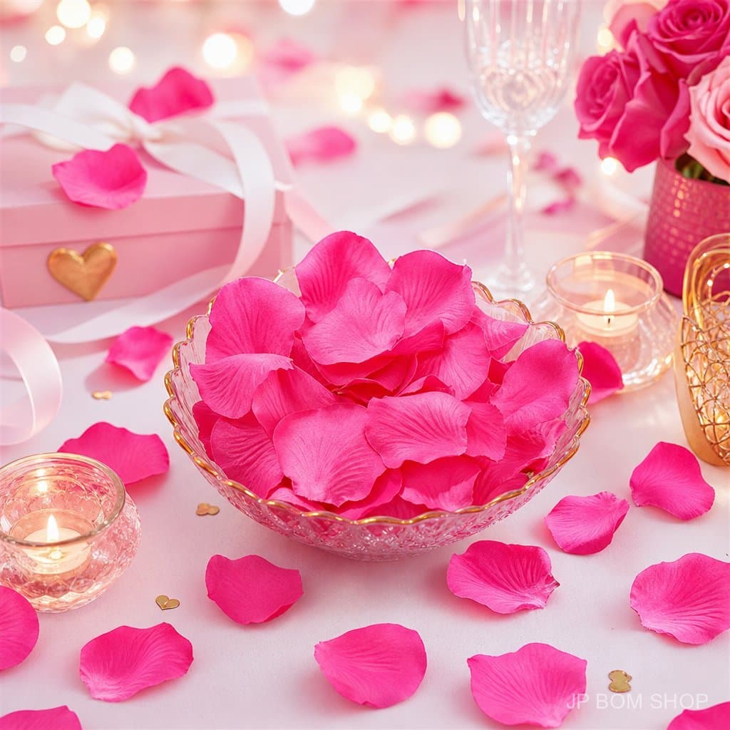 200/300/400 Pcs Pétalas De Rosa Rosa Choque Aromáticas Perfeitas Para Decoracao E Presentes Romanticos E Cheirosos