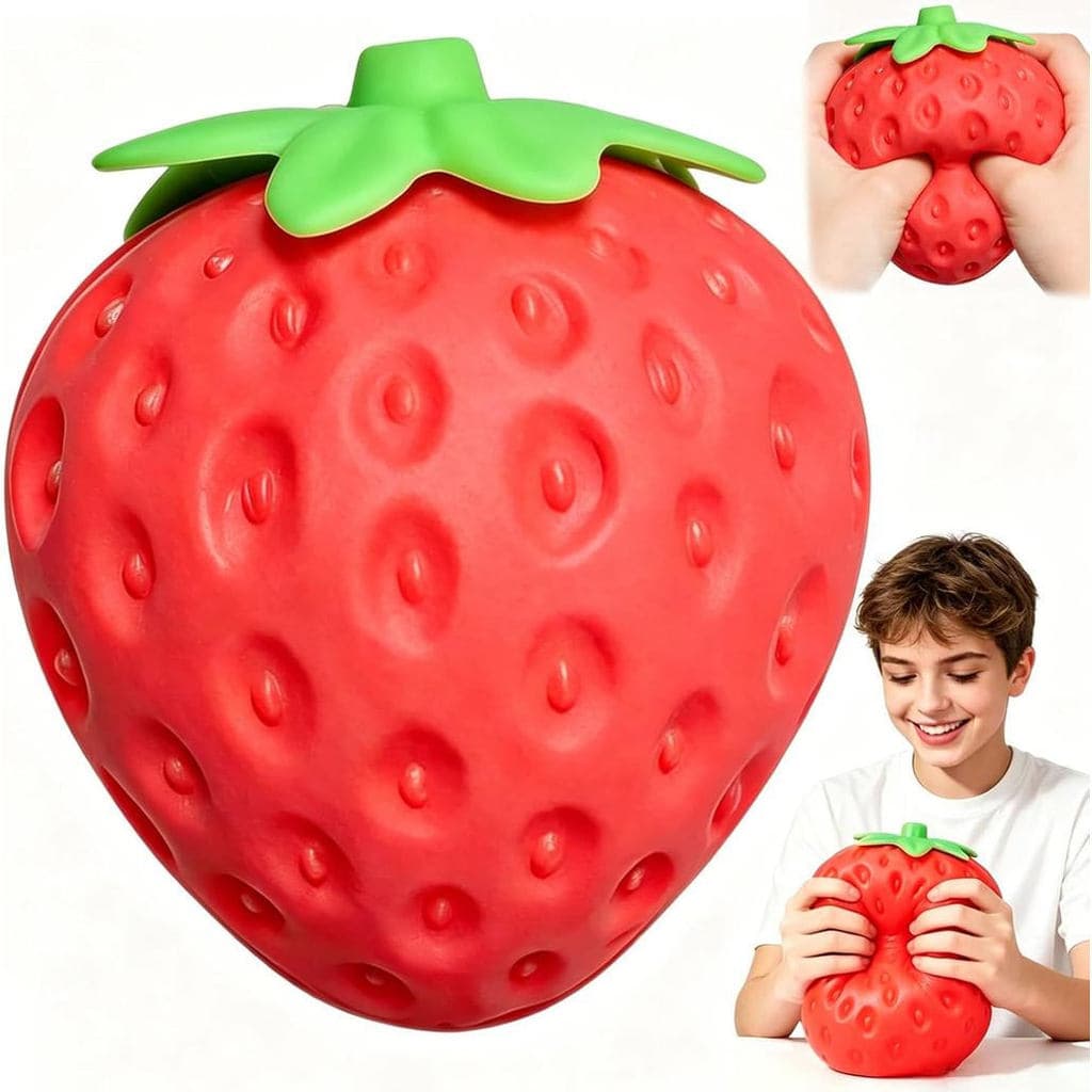 Squishy de Morango, Squishy de Morango Macio e Moldável, Bola Antiestresse de Ascensão Lenta para Ansiedade, Lembrança d