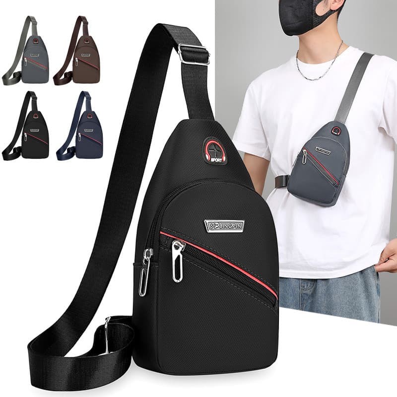 Nova bolsa de peito Casual masculina versão coreana esportes Crossbody bolsa de ombro grande capacidade bolsa de peito b