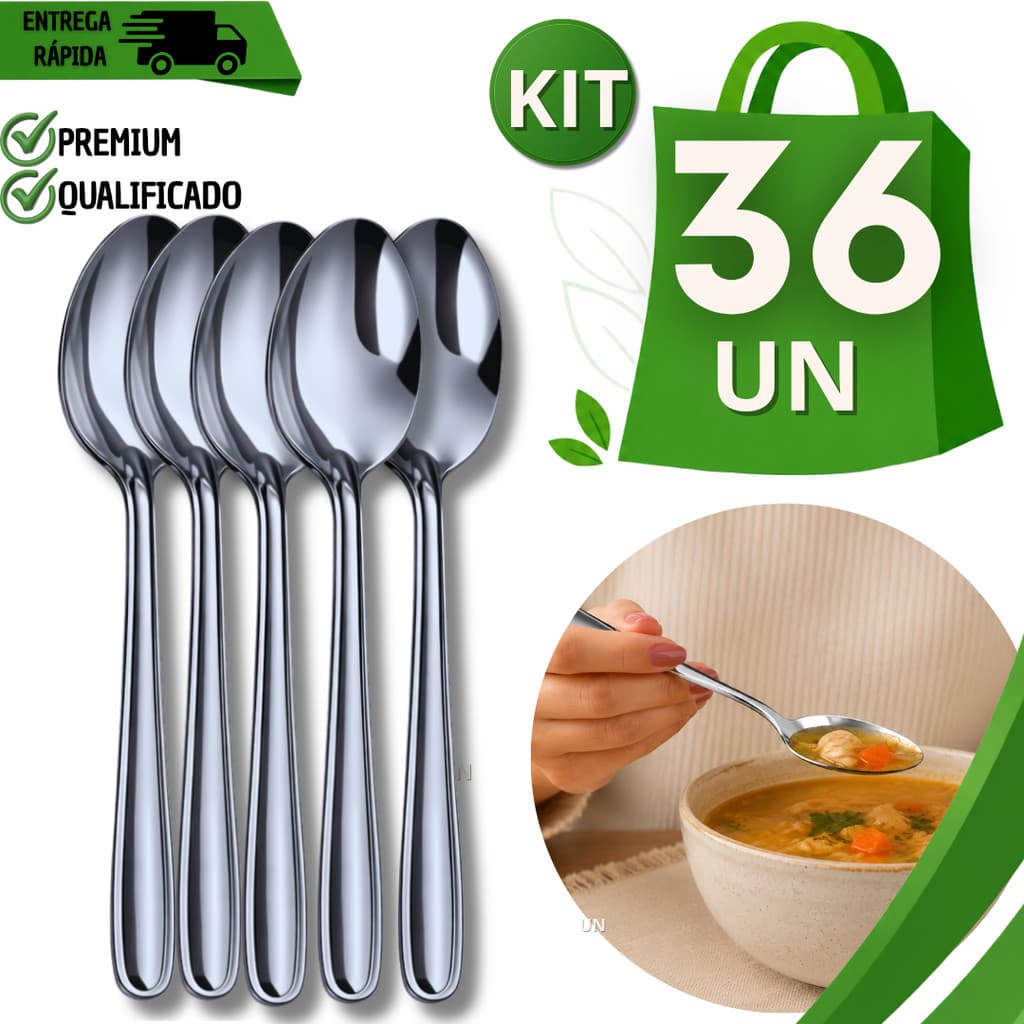 Colher Aço Inox Mesa Talher Reforçado Restaurante Lanchonete