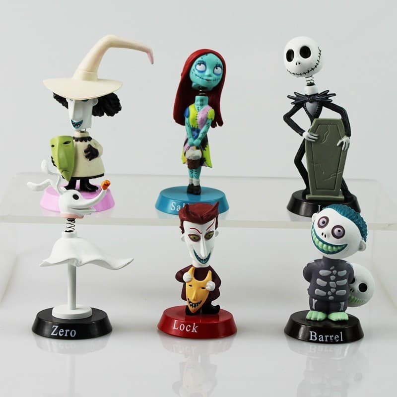 Conjunto de 6 peças, 5-7 cm, com personagens do filme de animação "O Estranho Mundo de Jack" (ZDCS).