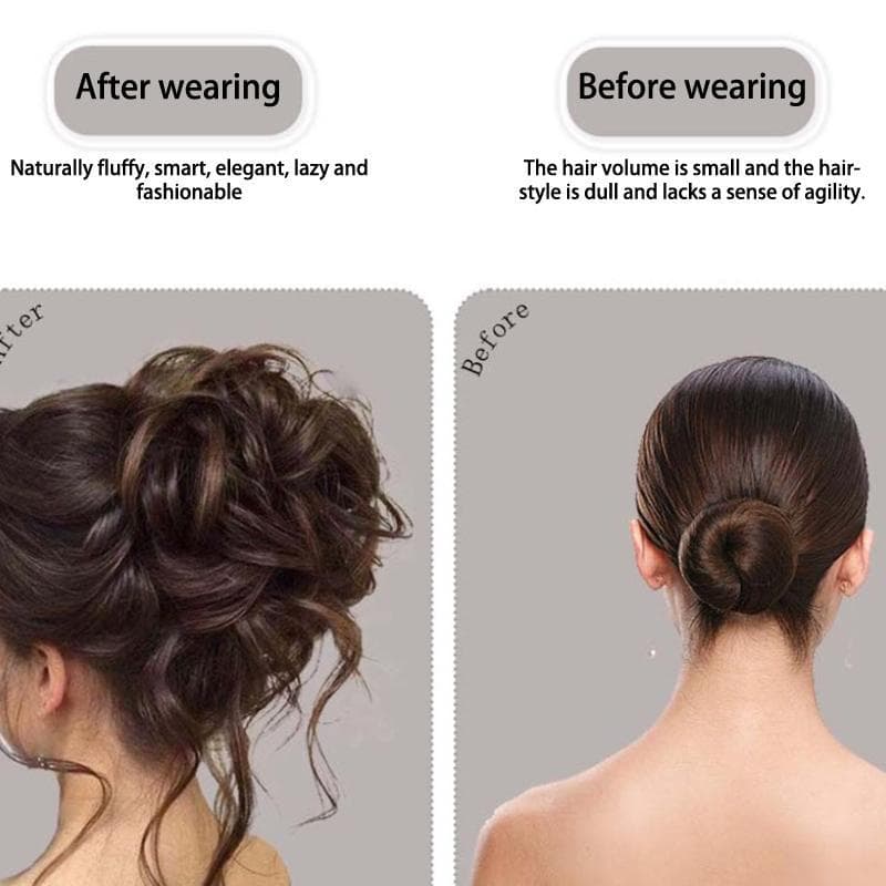 Cabelo Sintético Coque Chignon Bagunçado Encaracolado Emocionante Clipe Hairpin Elástico Scrunchy Falso Peças De Para Mu