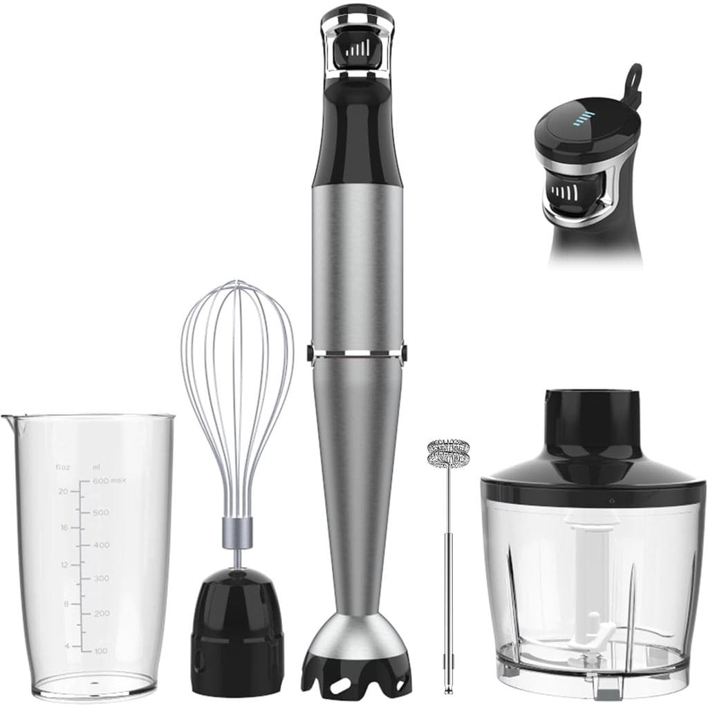 Liquidificador de Imersão Turelar, Conjunto de Liquidificadores Manuais com Fio 1100W, Velocidade Variável com Gatilho,