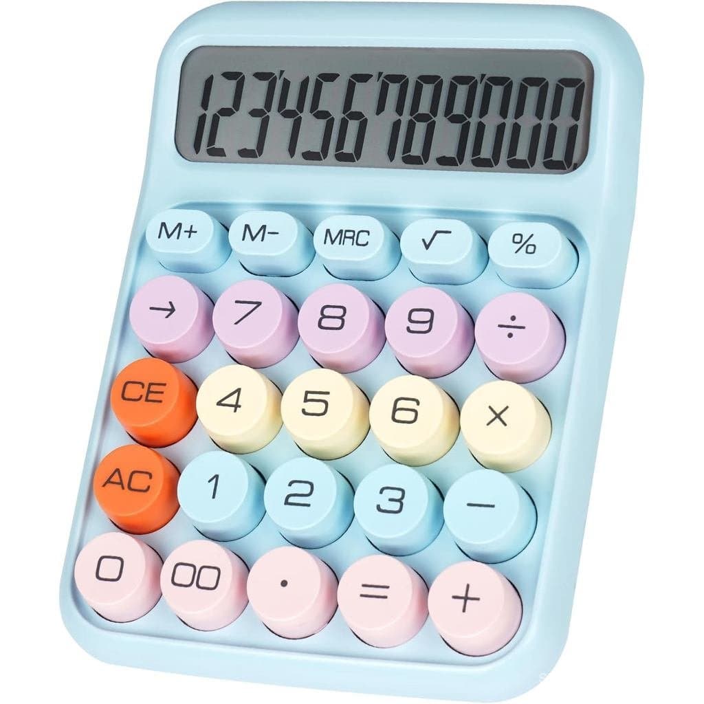 Calculadora com Teclas Mecânicas e Botões Grandes, Calculadora de Mesa, 12 Dígitos, Grande Display LCD, Calculadora de M