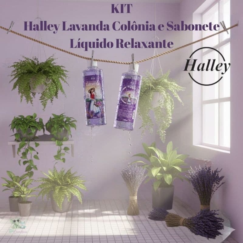 Halley Lavanda Kit Deo Colônia 250ml e Sabonete Líquido Relaxante 500ml