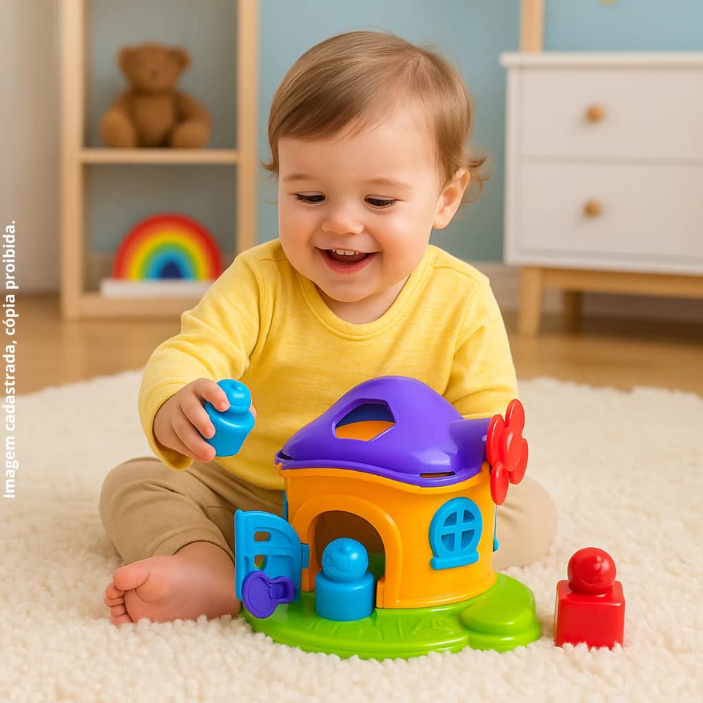 Brinquedo Casinha Cogumelo Encantado Encaixe Criança Presente Boneca Menina Menino Imperdível