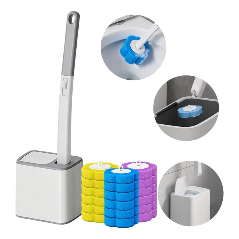 Toilet Brush for Bathroom Toilet with 18 Refills Flash Clean