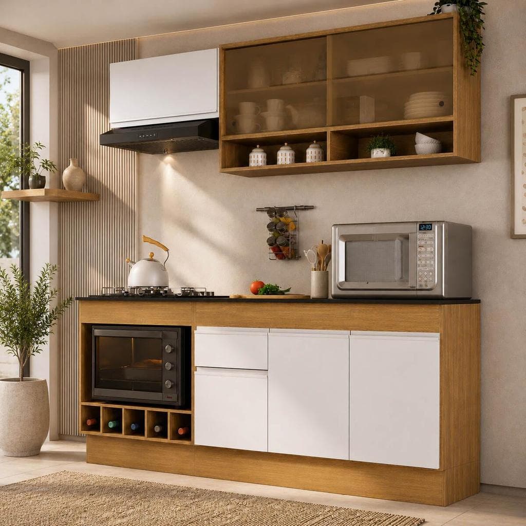 Cozinha Modulada Completa 190cm Veneza Multimóveis MP2453