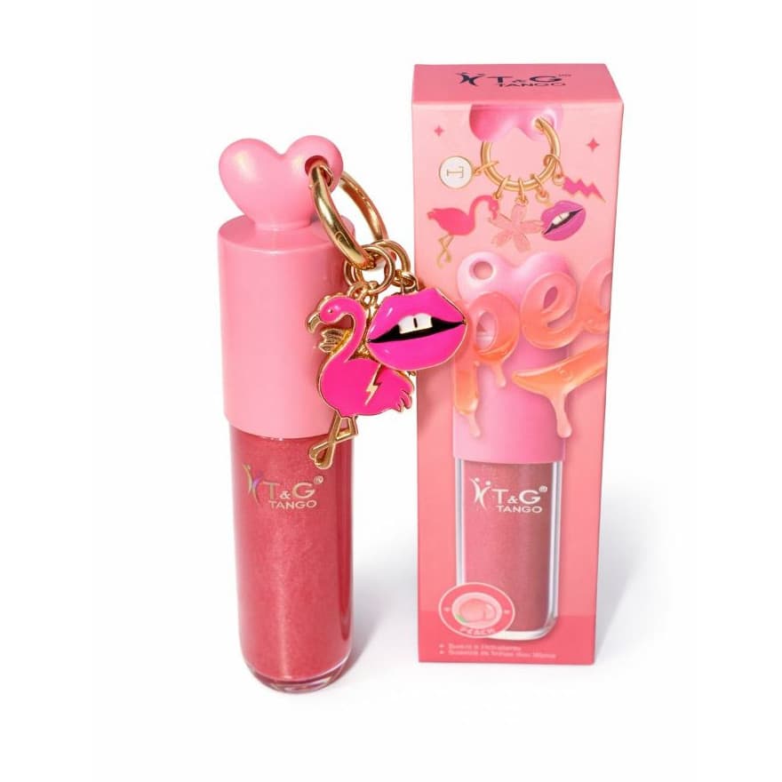 Lip Gloss Hidratante Labial Pêssego Com Chaveiro Adulto Infantil Brilho