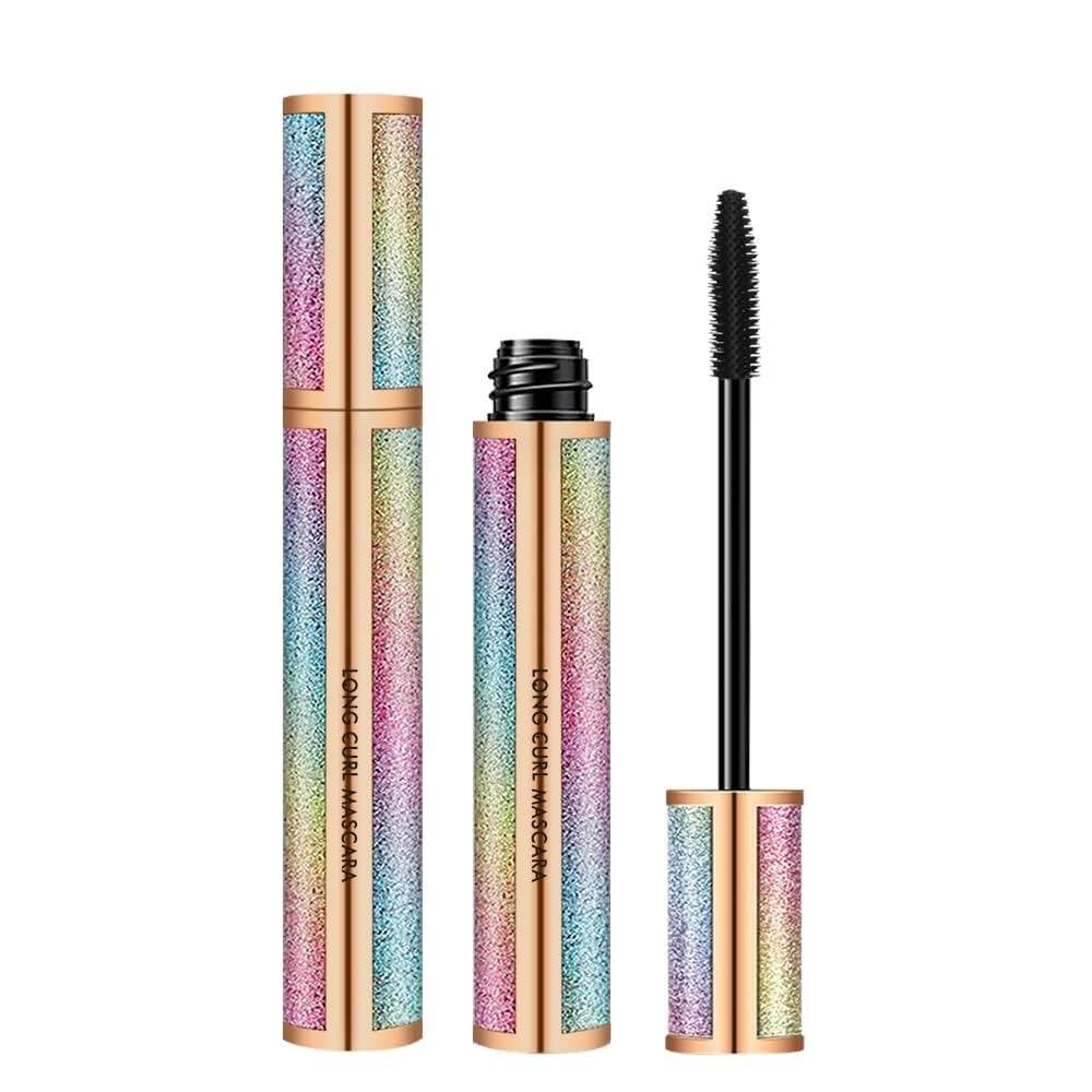Máscara de Cílios 4D Silk Fiber - Cílios Luxuosamente Mais Longos e Volumosos, Máscara à Prova d'Água em Preto, Alongame
